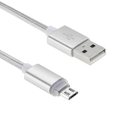 1m Woven Style Micro USB to USB 2.0 Data Sync Cable with LED Indicator Light