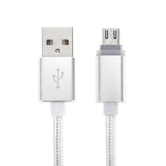 1m Woven Style Micro USB to USB 2.0 Data Sync Cable with LED Indicator Light