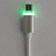 1m Woven Style Micro USB to USB 2.0 Data Sync Cable with LED Indicator Light