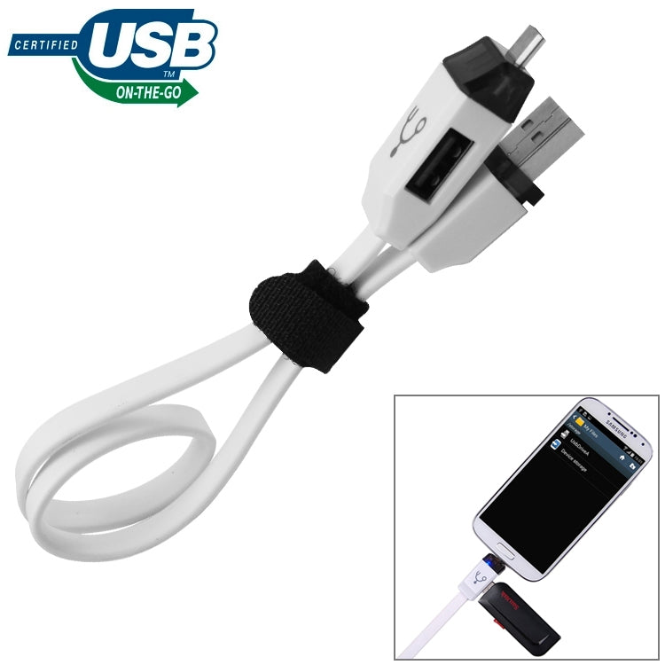 OTG-Y-01 USB 2.0 Male to Micro USB Male + USB Female OTG Charging Data Cable for Android Phones / Tablets with OTG Function, Length: 30cm, Length: 30cm