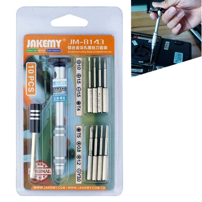 JAKEMY JM-8143 10 in 1 Multifunctional Aluminium Alloy Screwdriver Tools Kit, JM-8143 10 in 1