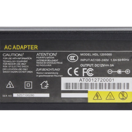 US Plug 12V 5A / 16 Channel DVR AC Power Adapter, Output Tips: 5.5 x 2.5mm, EU Plug 12V 5A, AU Plug 12V 5A, UK Plug 12V 5A, US Plug 12V 5A