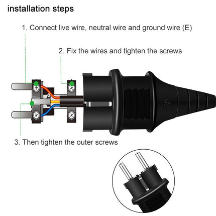 Plug Adapter, Travel Power Adaptor with EU Plug, EU Plug Male