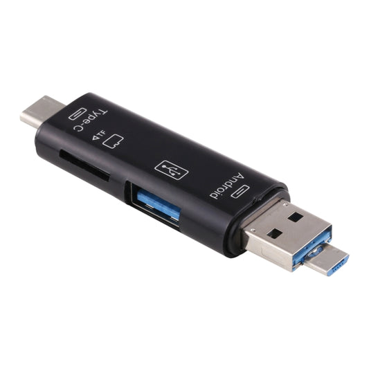 D-188 3 in 1 TF & USB to Micro USB & Type-C Card Reader OTG Adapter Connector