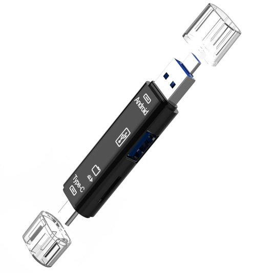 D-188 3 in 1 TF & USB to Micro USB & Type-C Card Reader OTG Adapter Connector