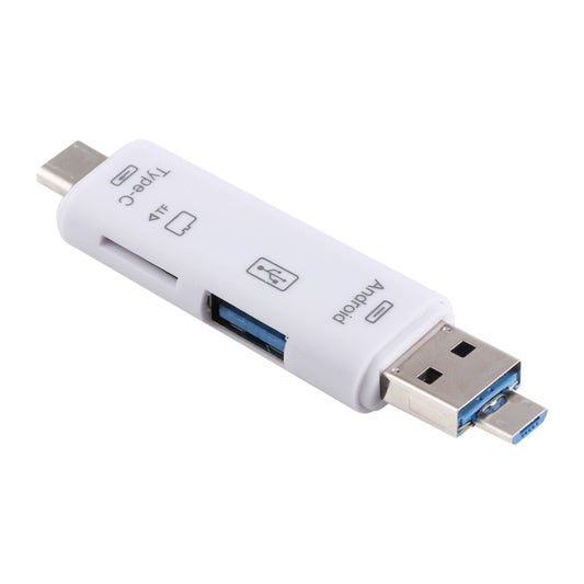 D-188 3 in 1 TF & USB to Micro USB & Type-C Card Reader OTG Adapter Connector