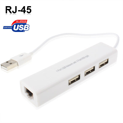 1 Port USB Network With 3 Port USB Hub To Female RJ45 Ethernet Lan Adapter Card