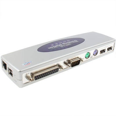 Hi-speed USB 2.0 Docking Station with 8 Ports (2xUSB 2.0 + PS2 Mouse + PS2 Keyboard + RS232 + DB25 + LAN + Upstream),Black, Docking Station (Silver), Docking Station (Black)