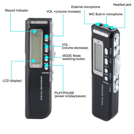 4GB Digital Voice Recorder Dictaphone MP3 Player, Support Telephone Recording, VOX Function(Black)