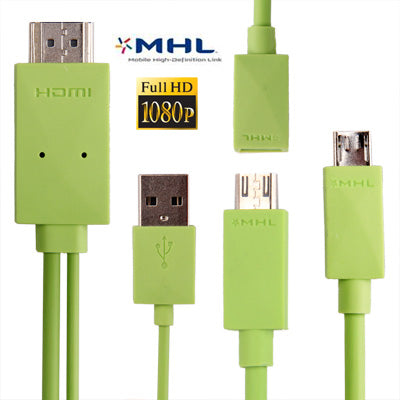 1.8m Multi Use Micro USB MHL to HDMI HDTV Adapter Cable, Support 1080P Full HD Output, S-WMCS-1234B, S-WMCS-1234G, S-WMCS-1234M, S-WMCS-1234RG, S-WMCS-1234TT, S-WMCS-1234W, S-WMCS-1234Y