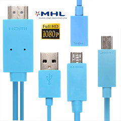 1.8m Multi Use Micro USB MHL to HDMI HDTV Adapter Cable, Support 1080P Full HD Output, S-WMCS-1234B, S-WMCS-1234G, S-WMCS-1234M, S-WMCS-1234RG, S-WMCS-1234TT, S-WMCS-1234W, S-WMCS-1234Y