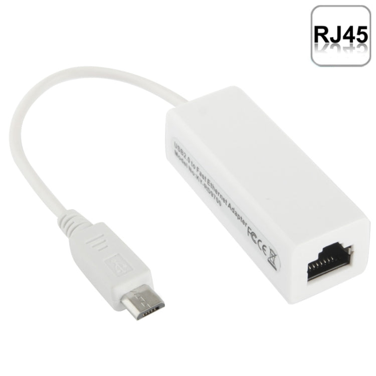 Micro USB 2.0 Ethernet Adapter for Tablet PC / Android TV, Length: 20cm