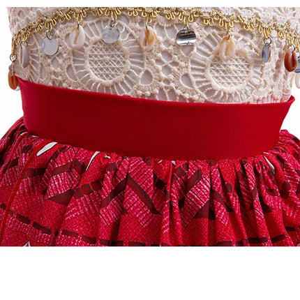 Cute Moana 2 Princess Dress Hollow out Boice Girls Disneyland Trip Vaiana Cosplay Costume Toddler Carnival Birthday Party Frock