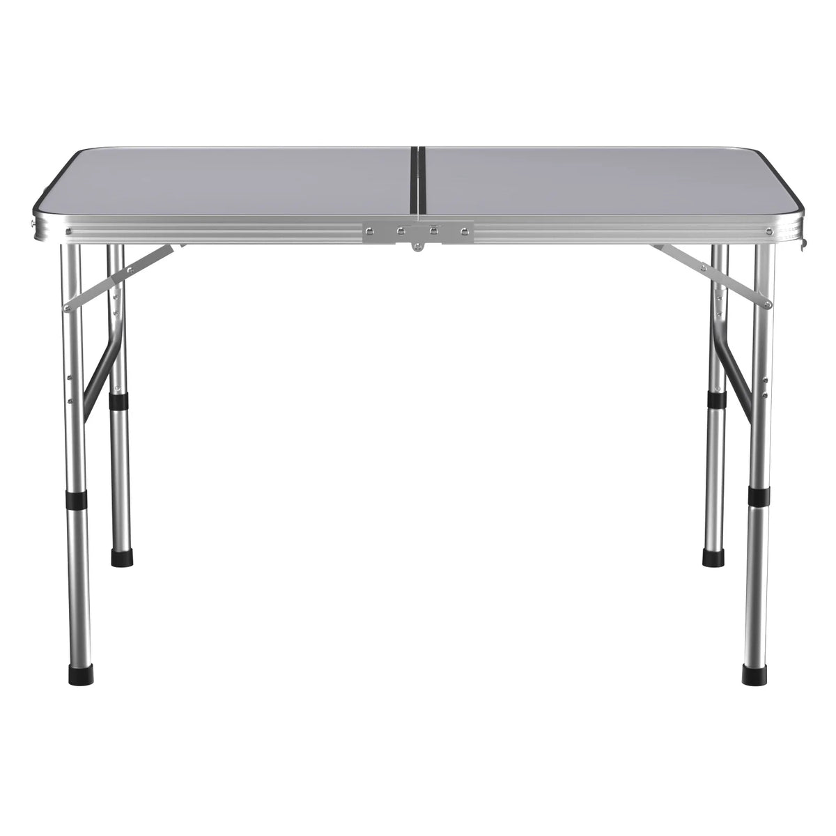 Picnic Folding Table Aluminium Foldable Adjustable Portable White Camping Table with Carrying Handle 90x60x37/67cm