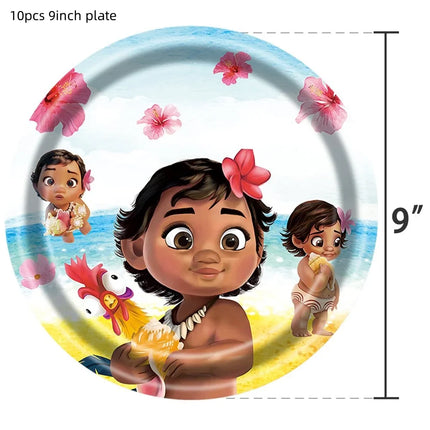 Moana 2 Party Decoration Disposable Tableware Set Paper Cups Plates Tablecloth Banner Balloon Cake Topper Gift Bag Baby Shower