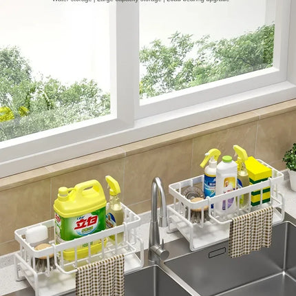 Kitchen Shelf Rag Storage Drainage Shelf No-Punch Storage Rack Home Spice Rack Sink Tap Sink Drainage Rack Kitchen Accessories
