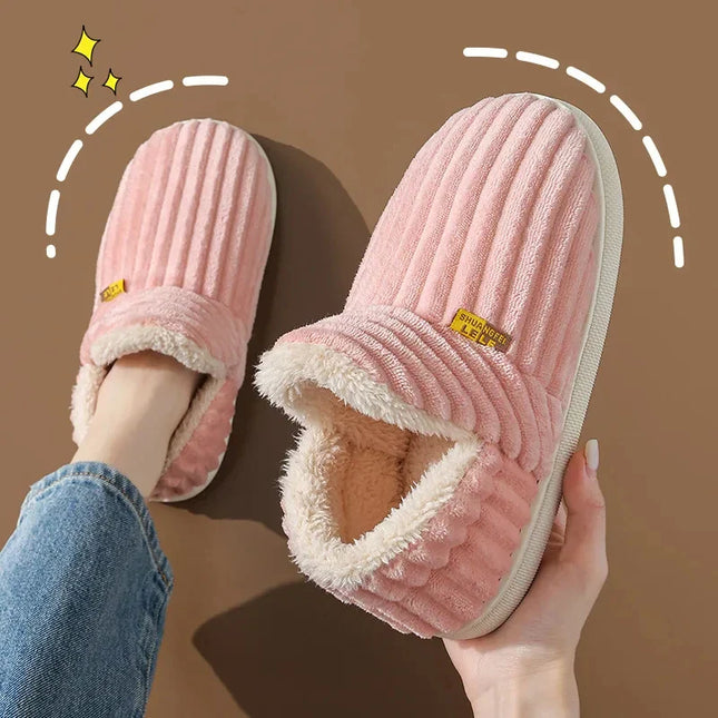 Litfun New Fur Slippers For Women Men Winter Furry Fashion Warm Ankles Plush Cozy Slides For Home Indoor Soft Sole Cotton Shoes