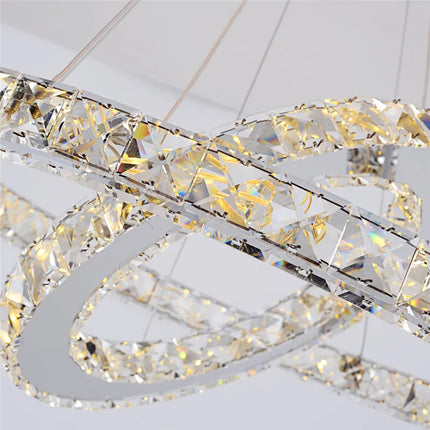 Luxury Rings Led Crystal Chandelier Mordern Pendant Light Living Dining Room Decor Fixture Suspension Luminaire Hanging Lustr