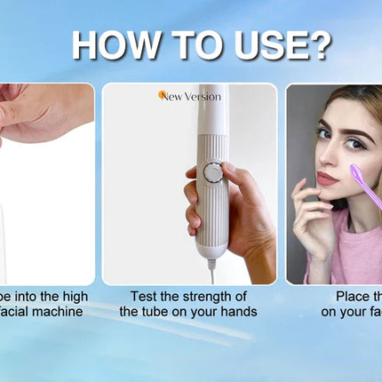 Darsonval New High Frequency Facial Machine Skin Therapy With 6 Neon & Argon Wands Remove Wrinkles Acne Facial Therapy Wand