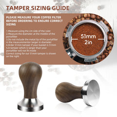 BioloMix Espresso Press Hammer 51mm Solid Wood with whole 304 Stainless Steel Base, suit CM7008