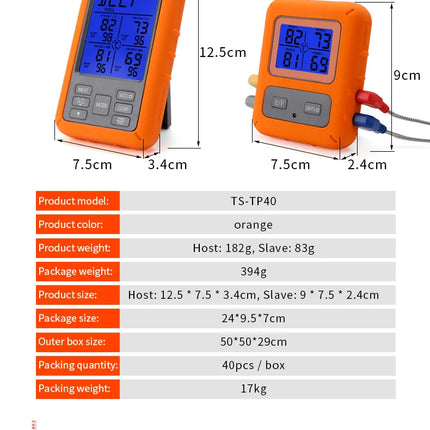 Digital Chef Thermometer Wireless Meat Thermometer Remote Instant Read BBQ Cooking Food Thermometer for Kitchen Oven Grill