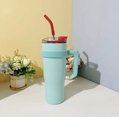 New Insulated Cup Bingba Cup 304 Stainless Steel Water Cup for Girls with Straw Large Capacity 1.2L