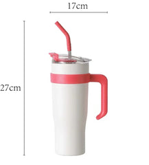 New Insulated Cup Bingba Cup 304 Stainless Steel Water Cup for Girls with Straw Large Capacity 1.2L