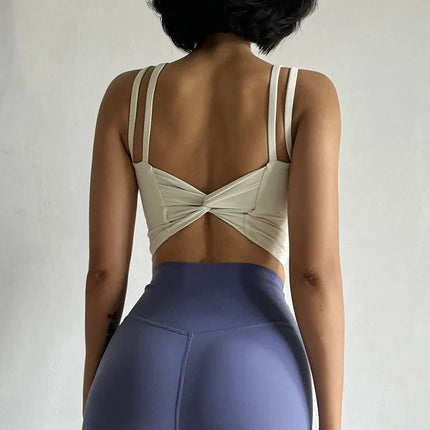 Women's Sports Bras Fitness Top, Sexy Lingerie, Push Up Fixed Pad, Yoga Bra, Back knotted Underwear, Running Vest, Gym Tops