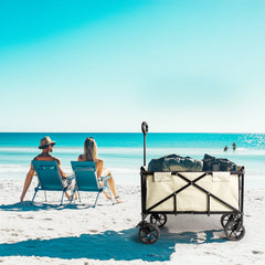 Camping Trolly Cart on Wheels 122L Folding Wagon Portable Beach Cart Collapsible for Outdoor Garden Picnic Shopping Fishing