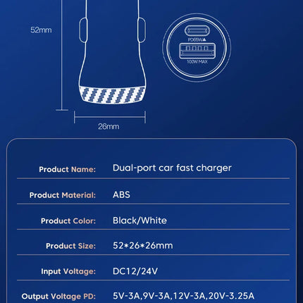 Olaf 165W QC3.0 USB C Car Charger PD Type C Super Fast Charging Car Phone Charger Adapter For iPhone 14 13 Samsung Huawei Xiaomi