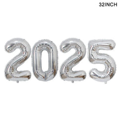 2025 Crown Number Foil Balloons Happy New Year Eve Party Decoration Photo Booth Props Supplies Christmas Home Decor Navidad 2024