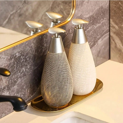 Creative Retro Style Ceramic Push-Type Soap Dispenser With Pump,  Hand Soap Bottle, Suitable For Bathrooms Kitchens And Toilets