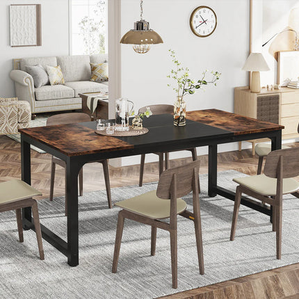 Tribesigns 63"x31.5" Dining Table, Industrial Kitchen Table for 6-8 Person, Rectangular Dinner Table for Dining Room Kitchen