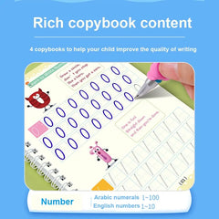 Writing Exercise Books English Groove Magic Practice Copybook Children's Book Learning Numbers Letters Alphabet Calligraphy Gift