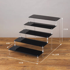 Acrylic Riser Display Stand Perfume Organizer Shelves for Amiibo Funko Figures Toys Cupcake Desserts Collection Cosmetic Jewelry