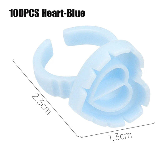50/100Pcs Wholesale Disposable Eyelash Glue Fan Cup Rings Holder Container Tattoo Pigment Eyelash Extension Tools Lash Supplies