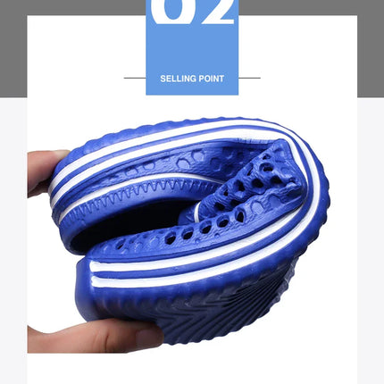 YRZL Men Summer Shoes Sandals Men's Holes Sandals Hollow Breathable Flip Flops Clogs Shoes Fashion Beach Slippers Big Size 45