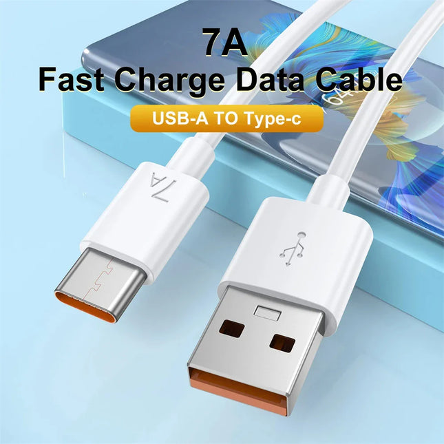 NNBILI 7A 100W USB Type C Super-Fast Charge Cable for Huawei P30 40 Fast Charing Data Cord for Xiaomi  13Pro Oneplus Realme POCO