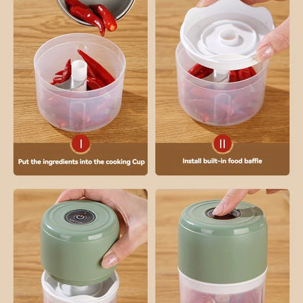 Electric Mini Garlic Chopper USB Meat Grinder - Sturdy and Durable Kitchen Tool for Crushing Garlic, Ginger, and Vegetables