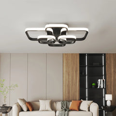 KOMORE Contemporary LED Energy-efficient Semi Flush Ceiling Light,  White / Stepless Dimming