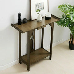 Chinese Style Hall Console Table, Accent Table, Entryway with Drawer, Storage Shelf, Wood Furniture