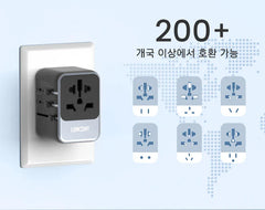 LENCENT Universal Travel Adapter with 3 USB Ports 1Type-C PD Charging All-in-one Travel Adapter EU/UK/USA/AUS Plug for Travel