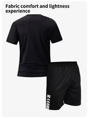 2/6 Pack Plus Size Men's Quick-drying Short-sleeved Shorts Suit Men's Leisure Sports Running Fitness T-shirt Joker Shorts Teen