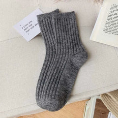 2024 New Winter  Cashmere Wool Women Socks  Casual japanese fashion Solid Color Thicker Long Sock Girls Thermal Warm Crew Sock