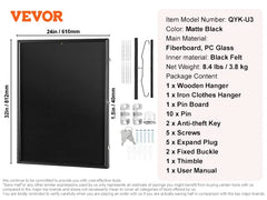 VEVOR Jersey Display / Sports Card Display Frame Case, Large Lockable Sport Shadow Box, 98% UV Protection PC Glass and Hangers