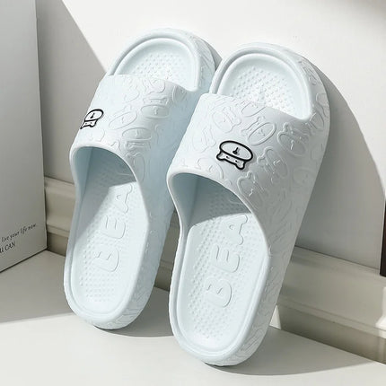 Summer Women Slippers Bathroom Platform Non-Slip Home Bear Cartoon Flip Flops Beach Women Slipper Sandals Slides Indoor Outdoor