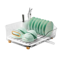Dish Drying Rack Bowl Plate Storage Dish Drainer Rack with Drainboard for Kitchen Counter and Sink