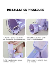 Electric Cheese Grater Portable Salad Maker With 3 Different Shapes of Blades 40W Electric Rotary Slicer Shredder ABS304