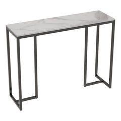 Marble Console Table Modern Accent Side Stand Sofa Entryway Hall Furniture Storage Display Table Metal Frame