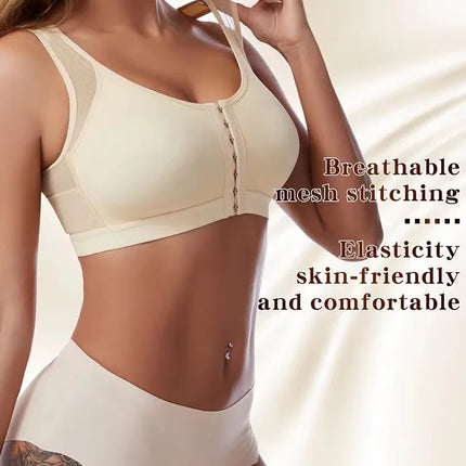 Front Closure Posture Corrector Lift Up Bra Women Push Up Cross Back Underwear Shockproof Sports Support Fitness Vest Bras S-5XL
